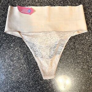Maidenform No Pinch Shapewear Waistband Lace Thong